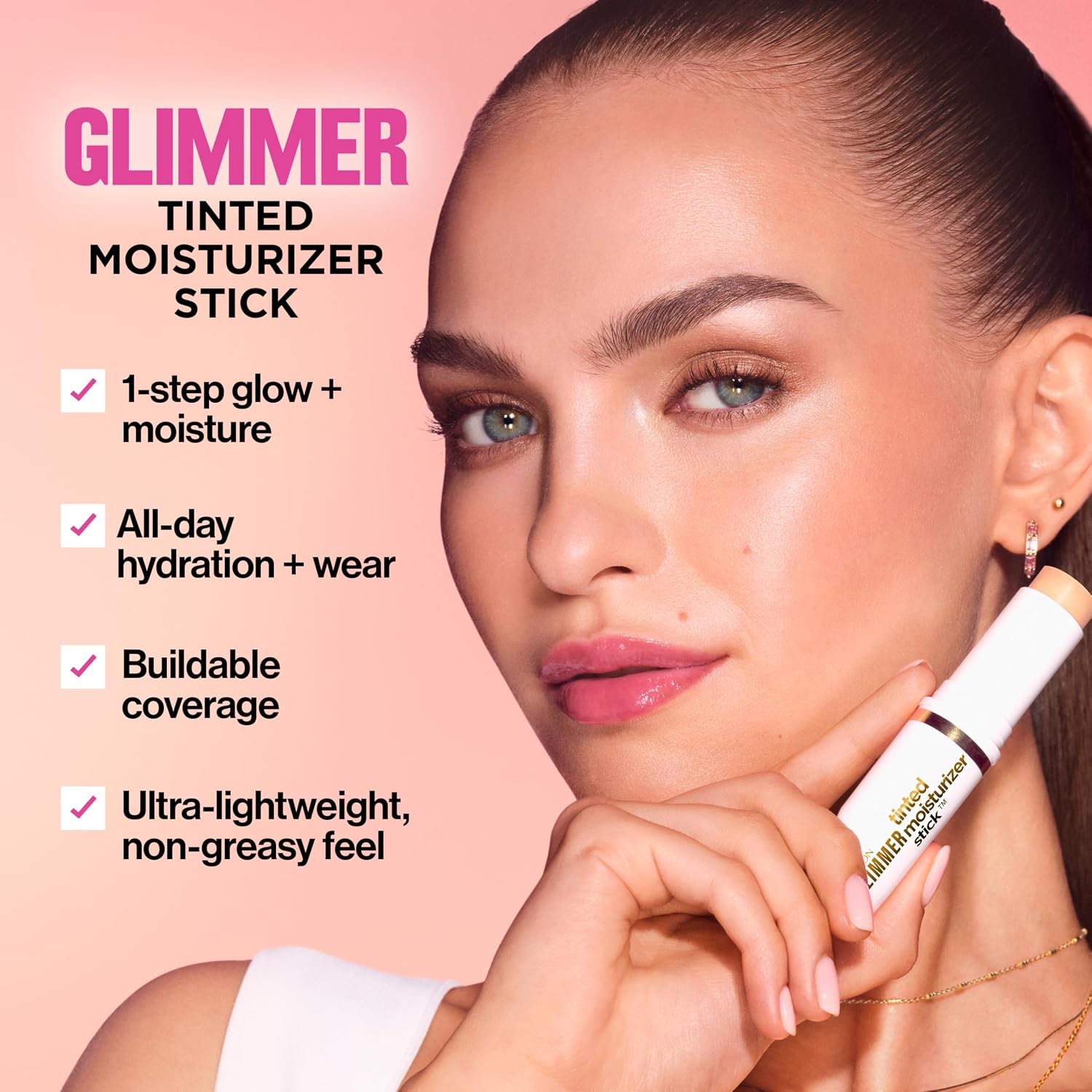Revlon Glimmer Tinted Moisturizer Stick, 140 Medium, 0.31 oz - Image 4