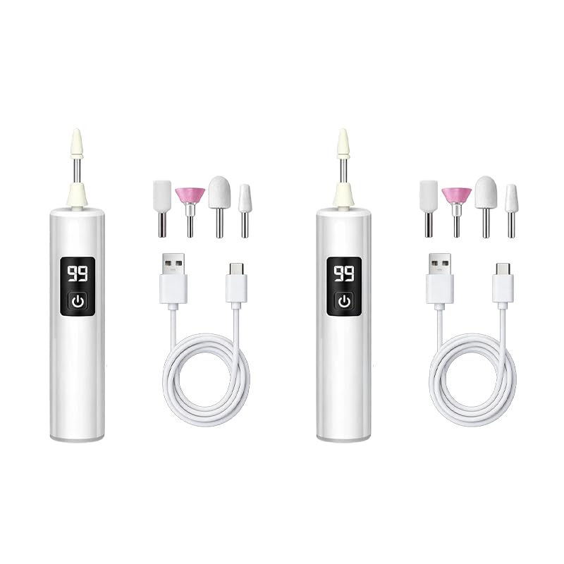 Electric Nail Drill Nail File with LED Display and Nail Light, 2 PCS