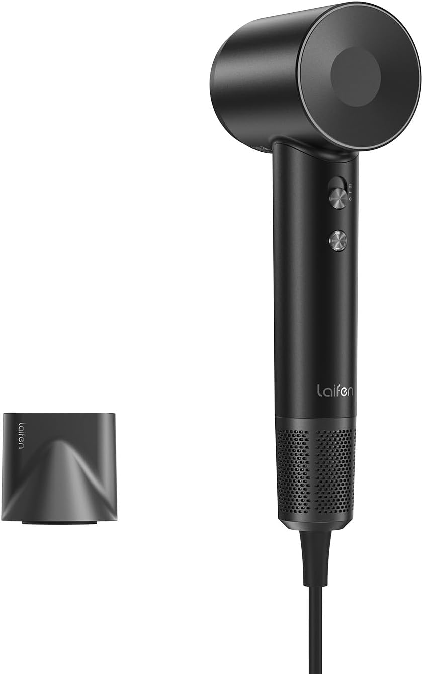 Laifen Swift Professional High-Speed Hair Dryer, 200M Negative Ions, Black