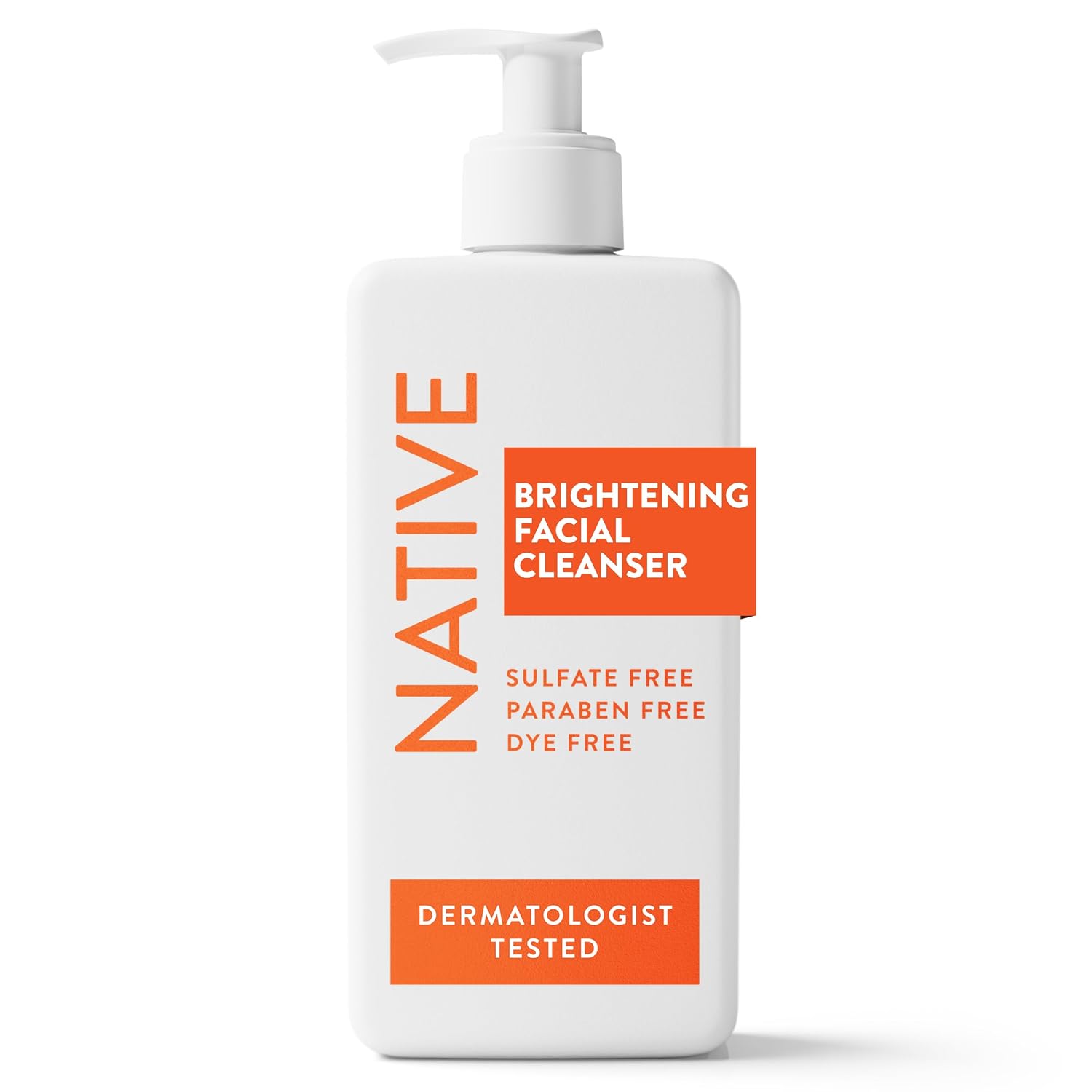 Native Brightening Facial Cleanser, for Normal Combination Skin, Sulfate Free, with Niacinamide and Vitamin C, Dermatologist Tested, 12.5 FL Oz