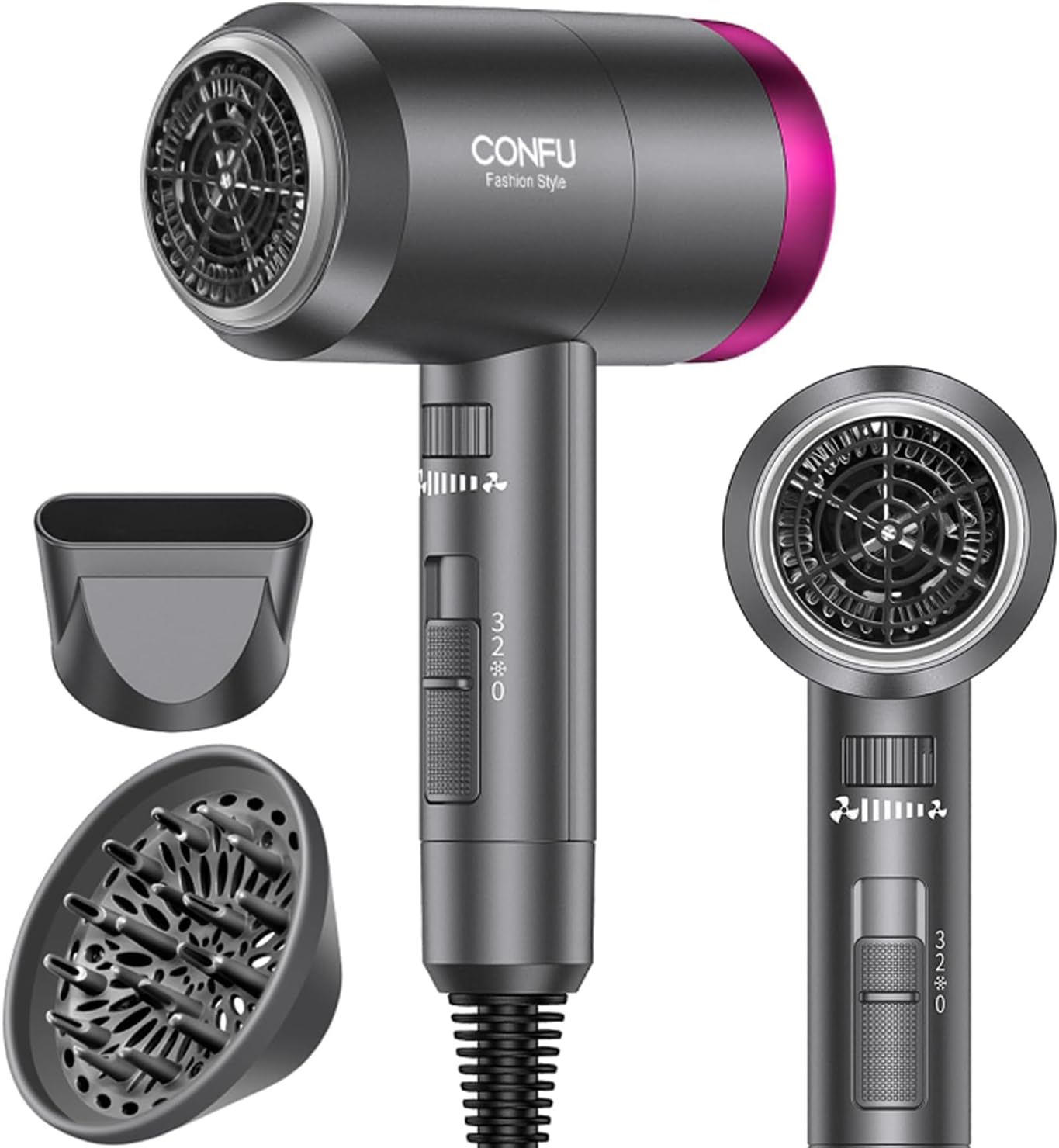 CONFU Ionic Blow Dryer 1600W, Porta...