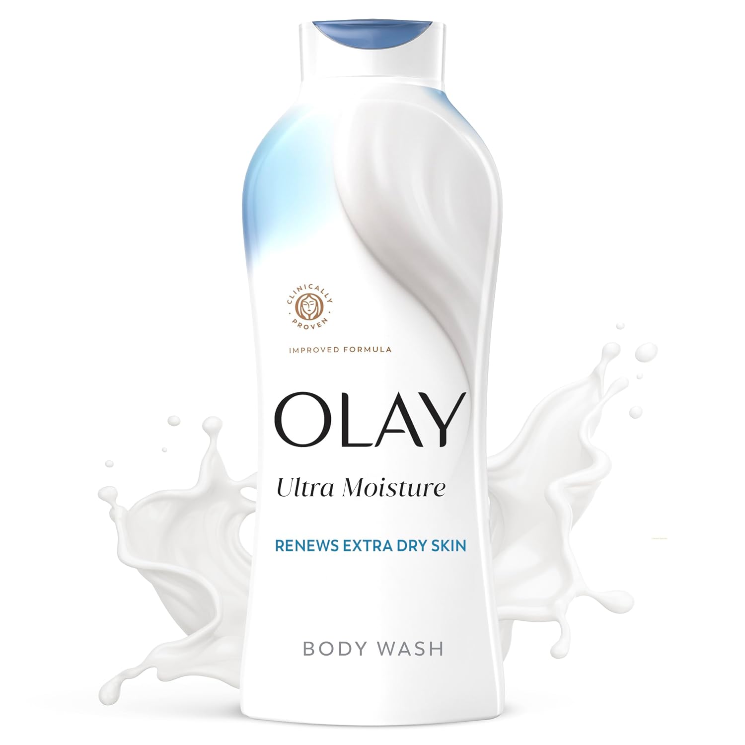 Olay Body Wash for Women, Ultra Moisture, For Extra Dry Skin, 24hr Moisturizing, Hydrating & Refreshing, B3 Vitamin Complex, Free of Parabens & Phthalates, Scented, 22 fl oz