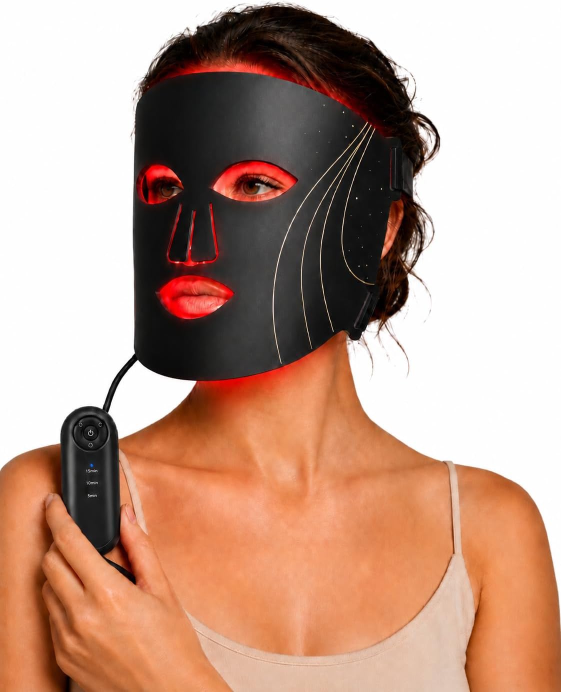 2026 Upgraded Red Light Therapy Mask for Face, Wireless Rechargeable LED Face Mask Light Therapy Device with 288 LEDs, 7 Light Modes, 5/10/15-Min Timer, Soft Silicone At-Home Skincare Mask, Black