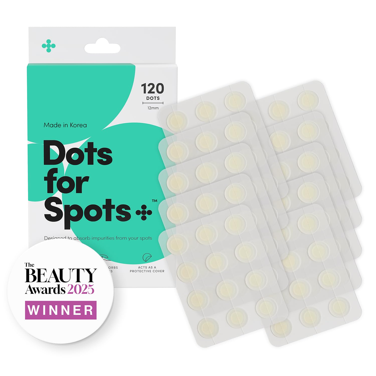 Dots for Spots Acne Pimple Patch For Face, Fast Acting, Translucent Hydrocolloid Zit Pimple Patches that Unclog Pores, Korean Skincare, Vegan, Cruelty Free - (120 count)