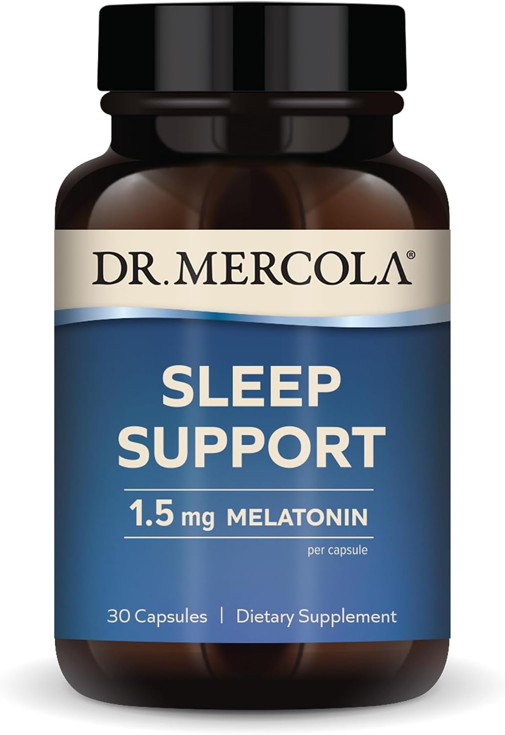 Dr. Mercola Sleep Support with Melatonin, 1.5 mg, 30 Capsules (30 Servings)