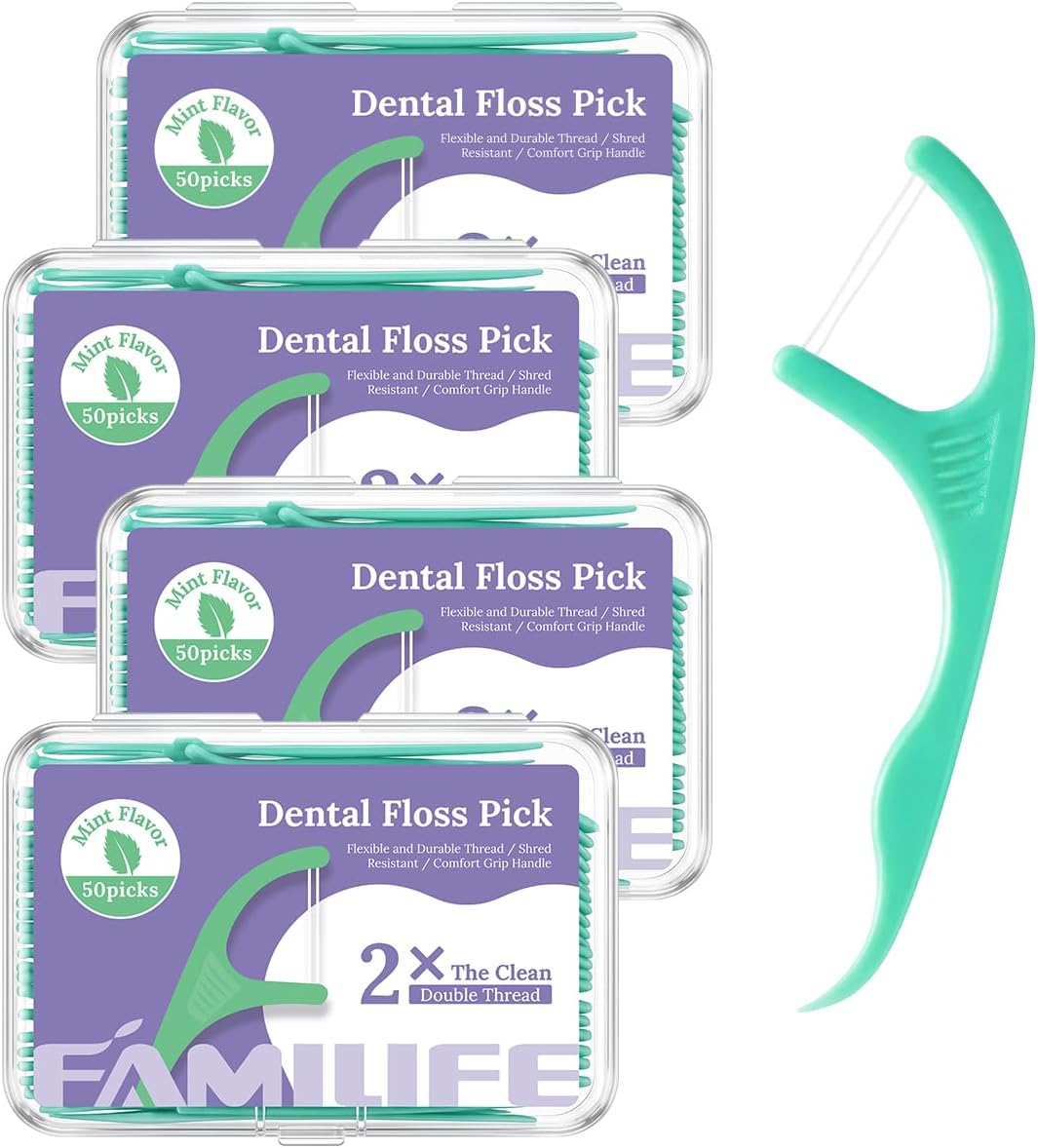 FAMILIFE Floss Picks Double Thread,...