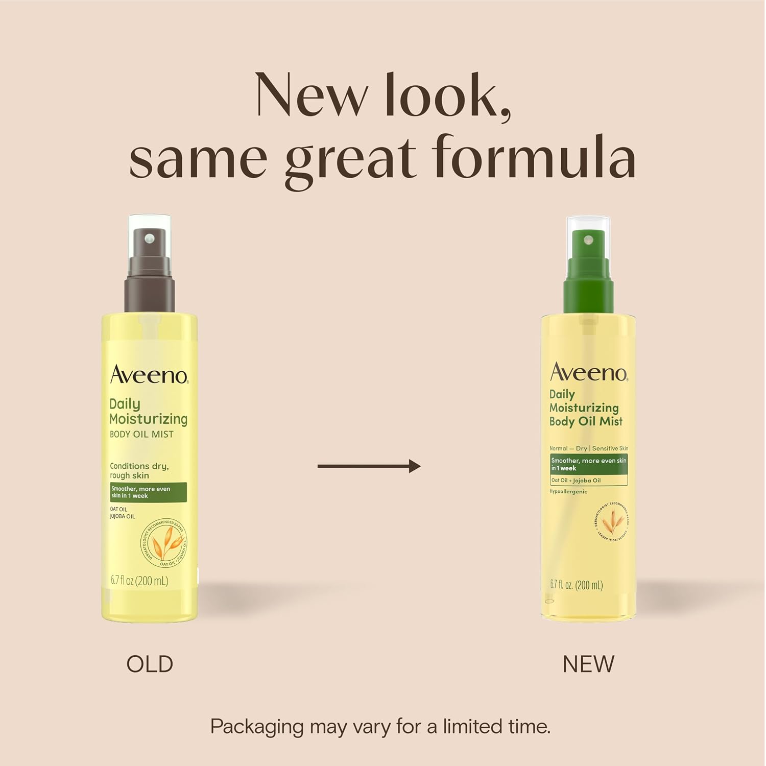 Aveeno Daily Moisturizing Body Oil Mist with Oat Oil and Jojoba Oil for Rough, Dry, Sensitive Skin, Nourishing Body Spray for Smoother, More Even Skin, Paraben- & Silicone-Free, 6.7 fl. oz - Image 2