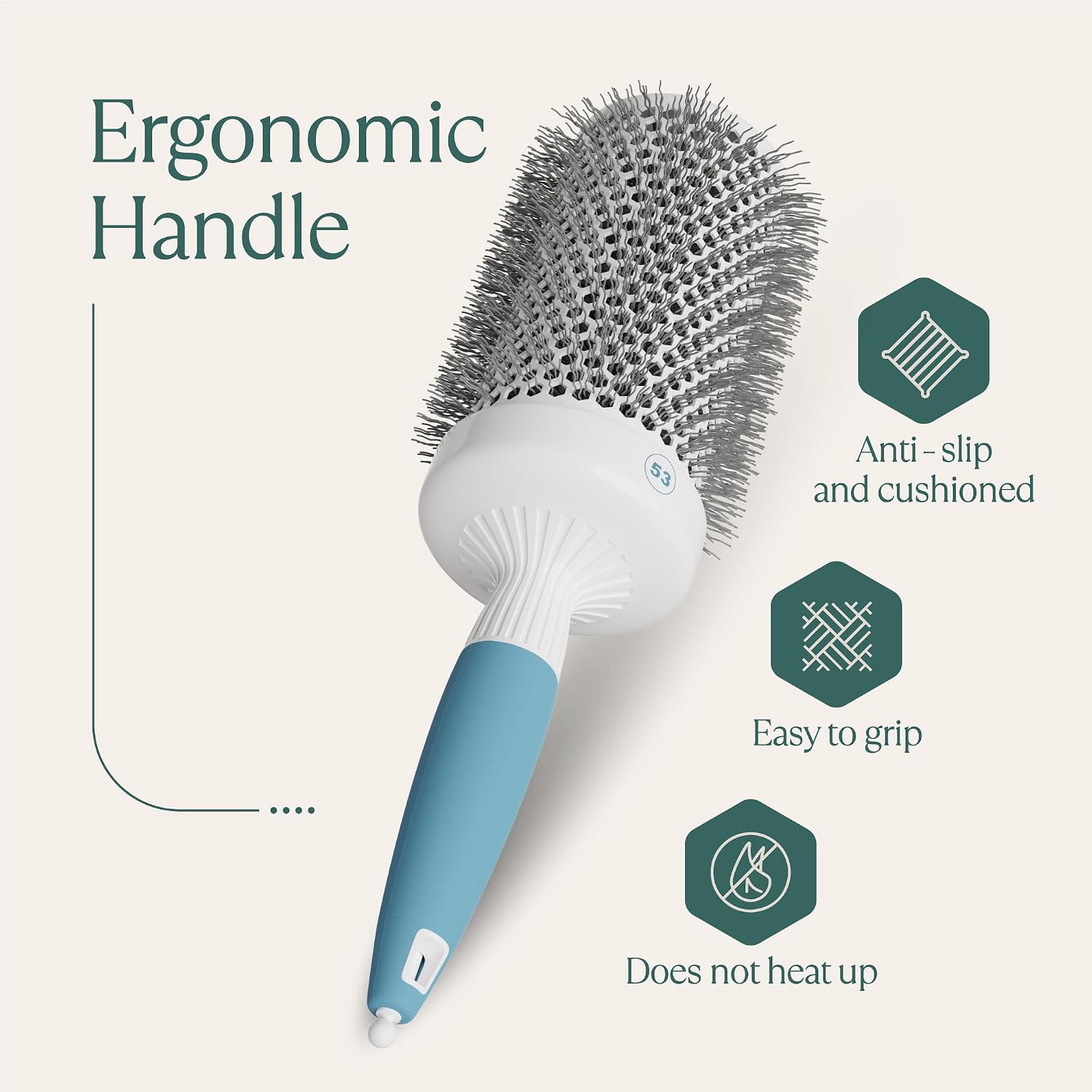 Professional Round Brush for Blow Drying - Large Ceramic Ion Thermal Barrel Brush for Sleek, Precise Heat Styling and Maximum Volume - Lightweight Hair Brush for Smooth, Manageable Hair (2 Inch) (Not Electrical) - Image 5