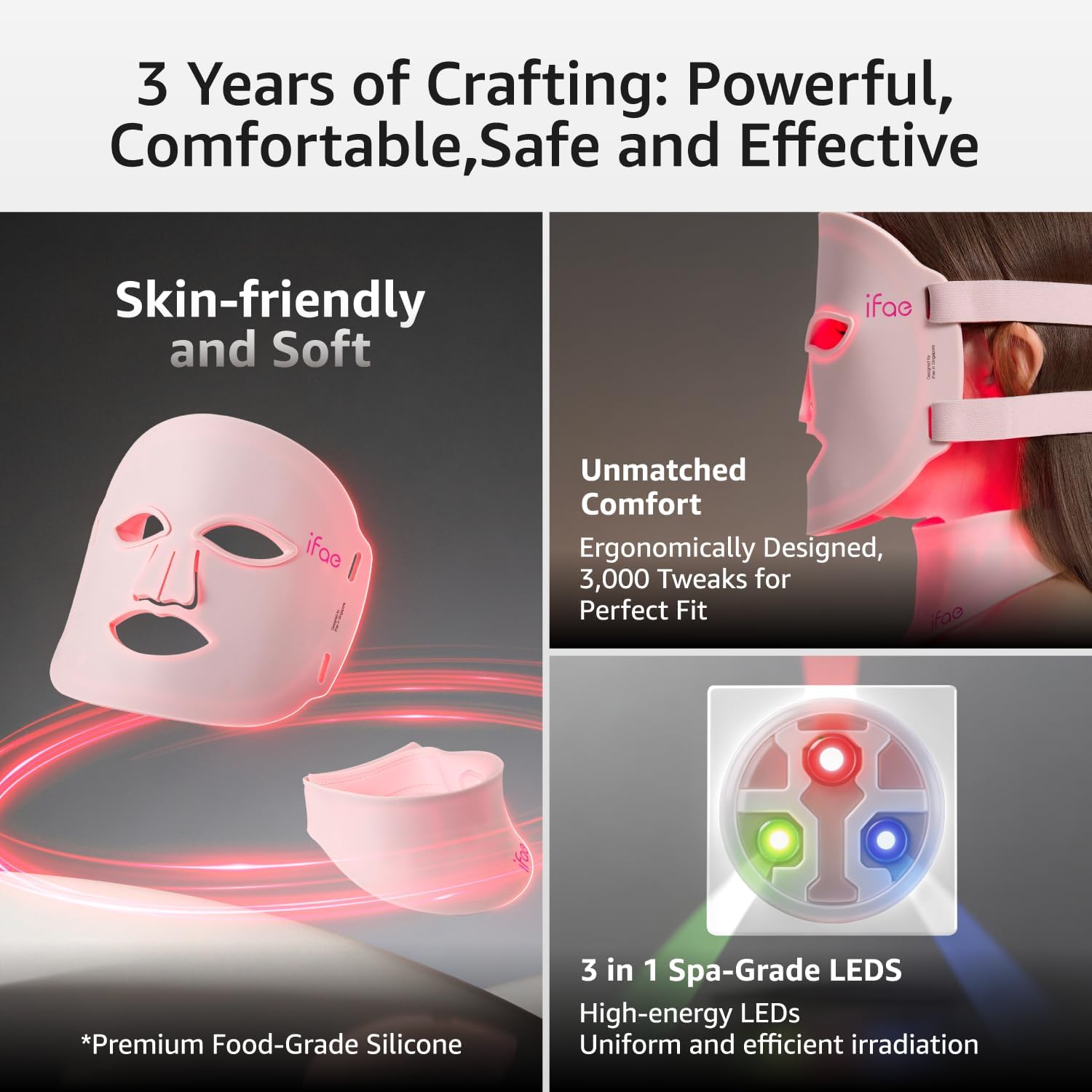 Red Light Therapy Mask for Face and Neck with 396 LEDs - Image 3