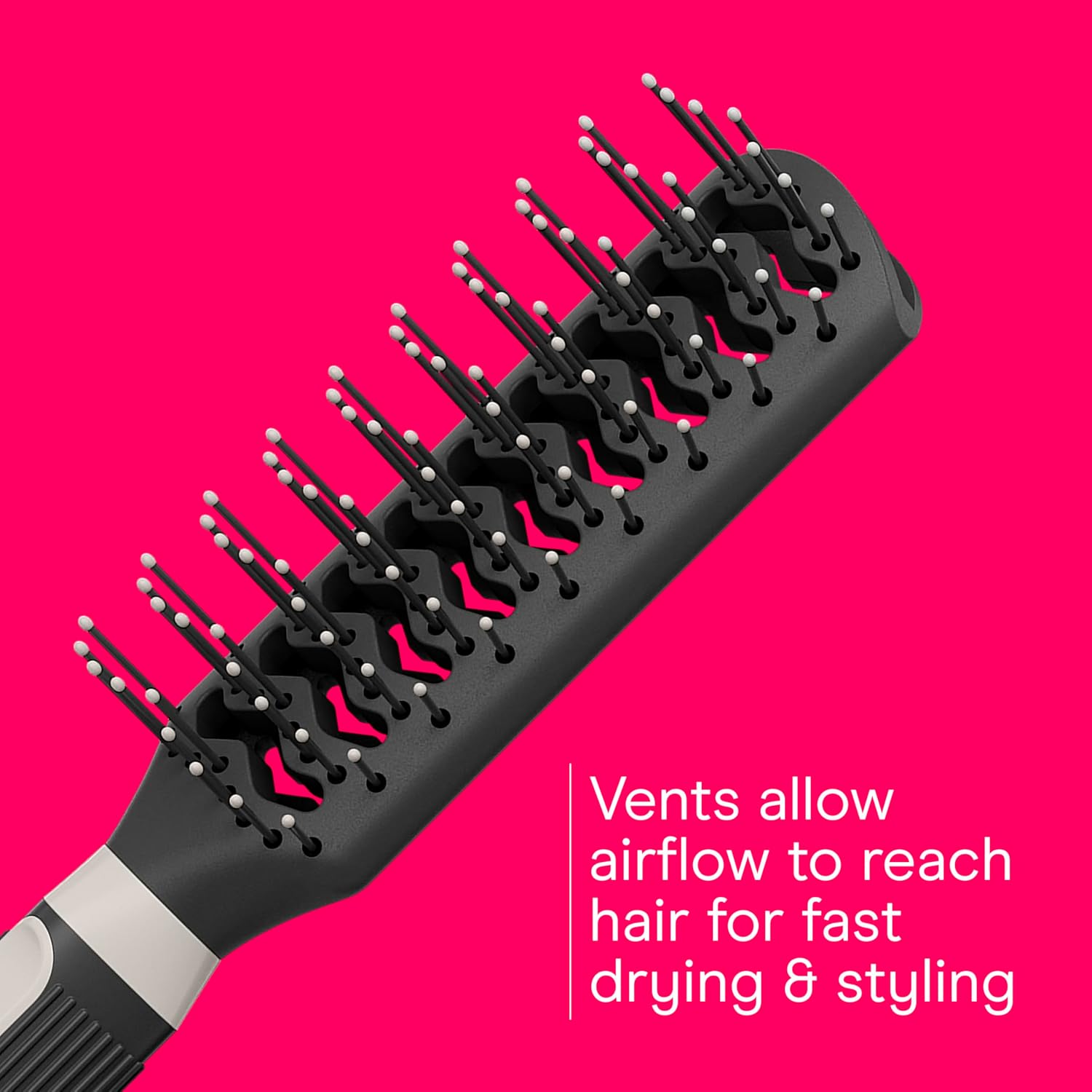 Conair Hair Brush Set, Grip & Lift Vent, Full-Size & Mid-Size, Black - Image 4