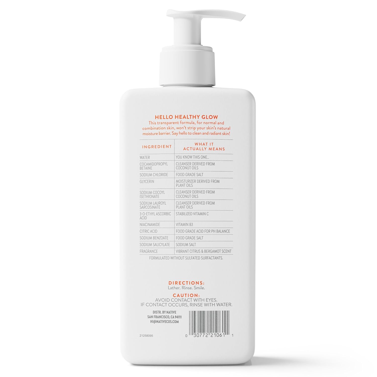Native Brightening Facial Cleanser, for Normal Combination Skin, Sulfate Free, with Niacinamide and Vitamin C, Dermatologist Tested, 12.5 FL Oz - Image 14