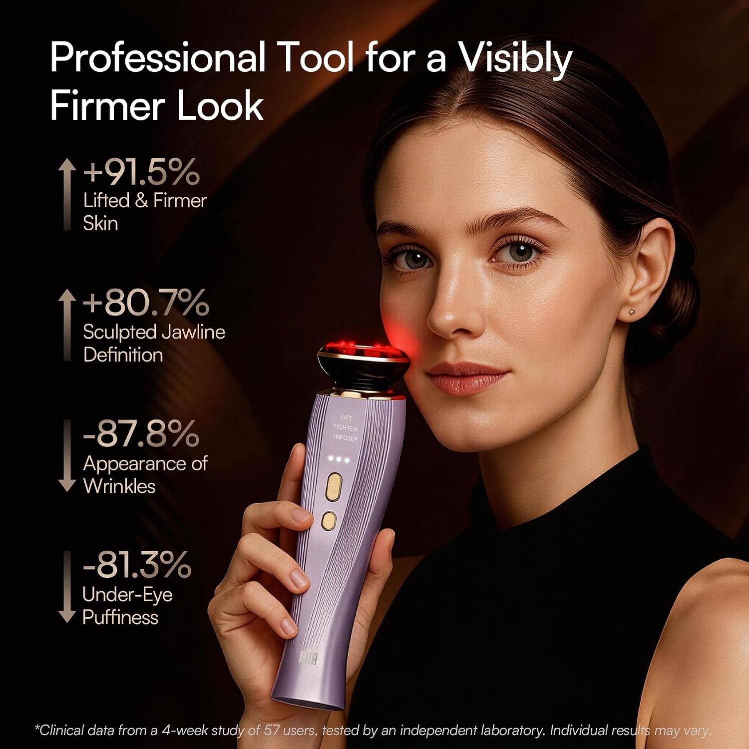 INIA FLARE 3-in-1 Microcurrent Facial Device Red Light Therapy for Face - Image 6
