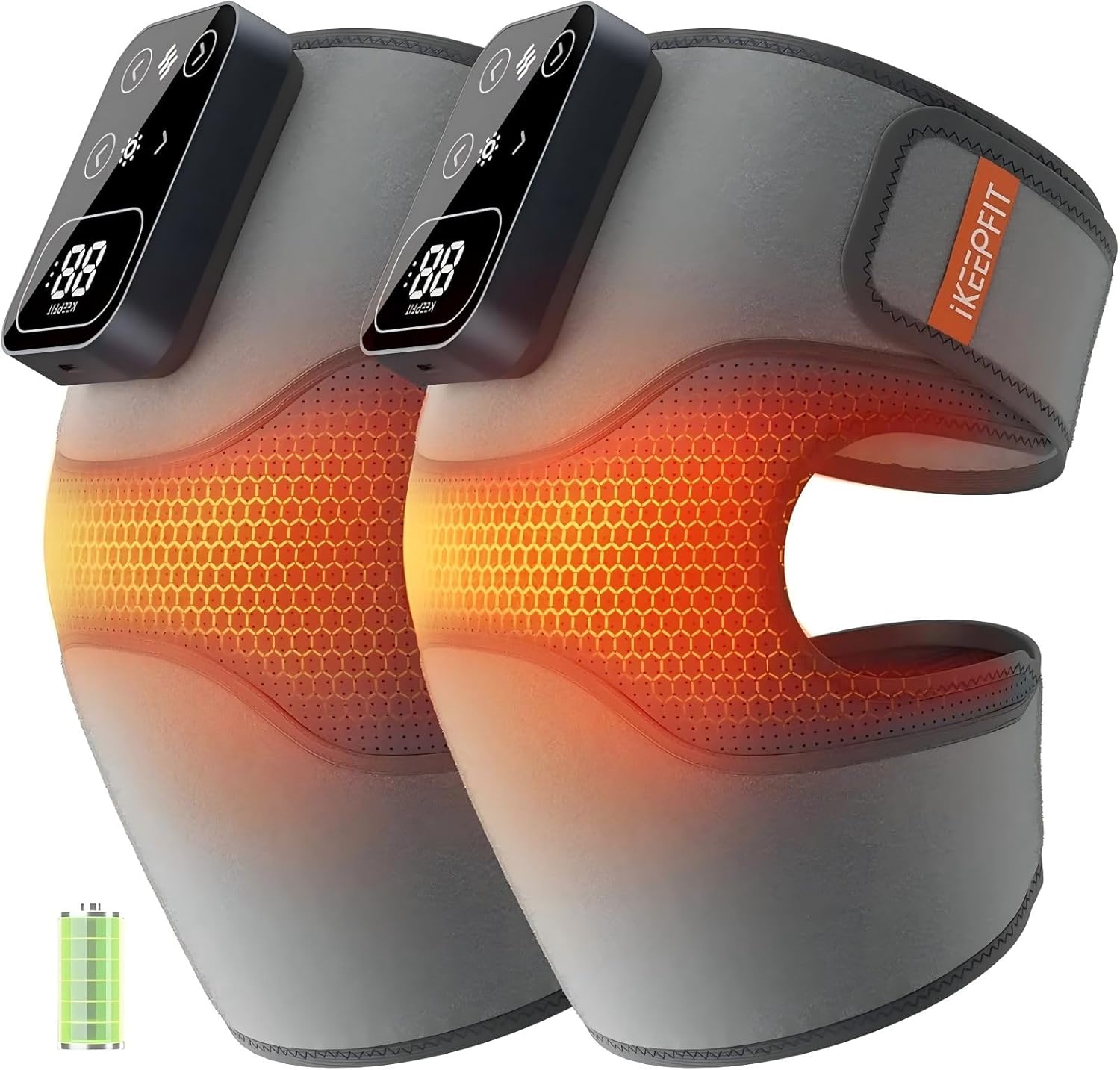 IKEEPFIT Cordless Knee Massager wit...
