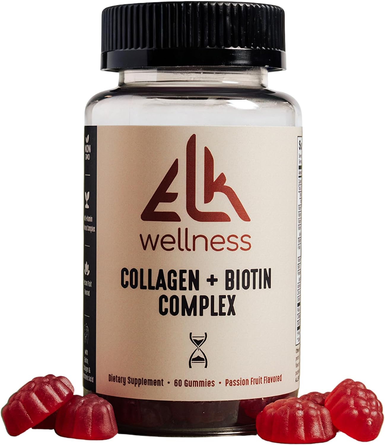 Collagen + Biotin Gummies for Hair, Skin & Nails - 60 Gummies