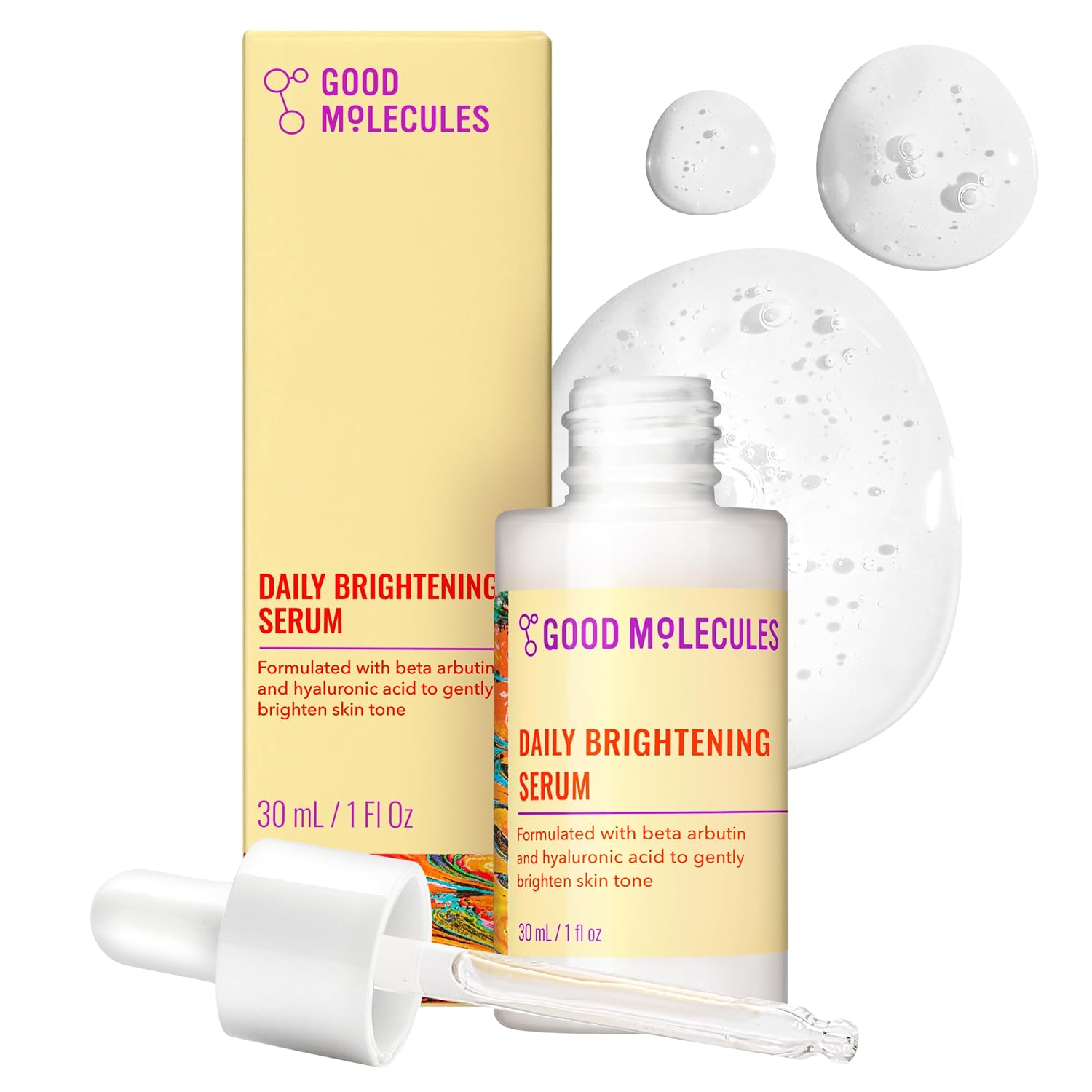 Good Molecules Daily Brightening Serum with Beta Arbutin, 1 fl oz