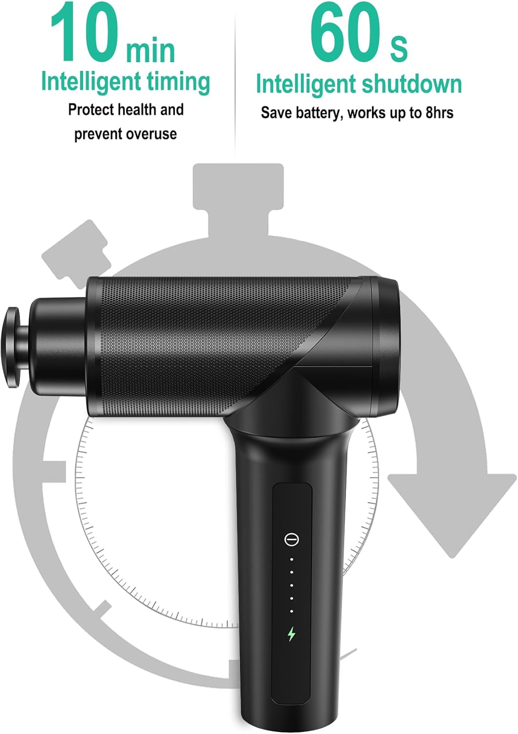 Medcursor Massage Gun - High Intensity Brushless Motor, Handheld Percussion Deep Tissue Massager with 6 Massage Heads for Sore Muscle and Stiffness, Gifts for Father/Dad (Black) - Image 3