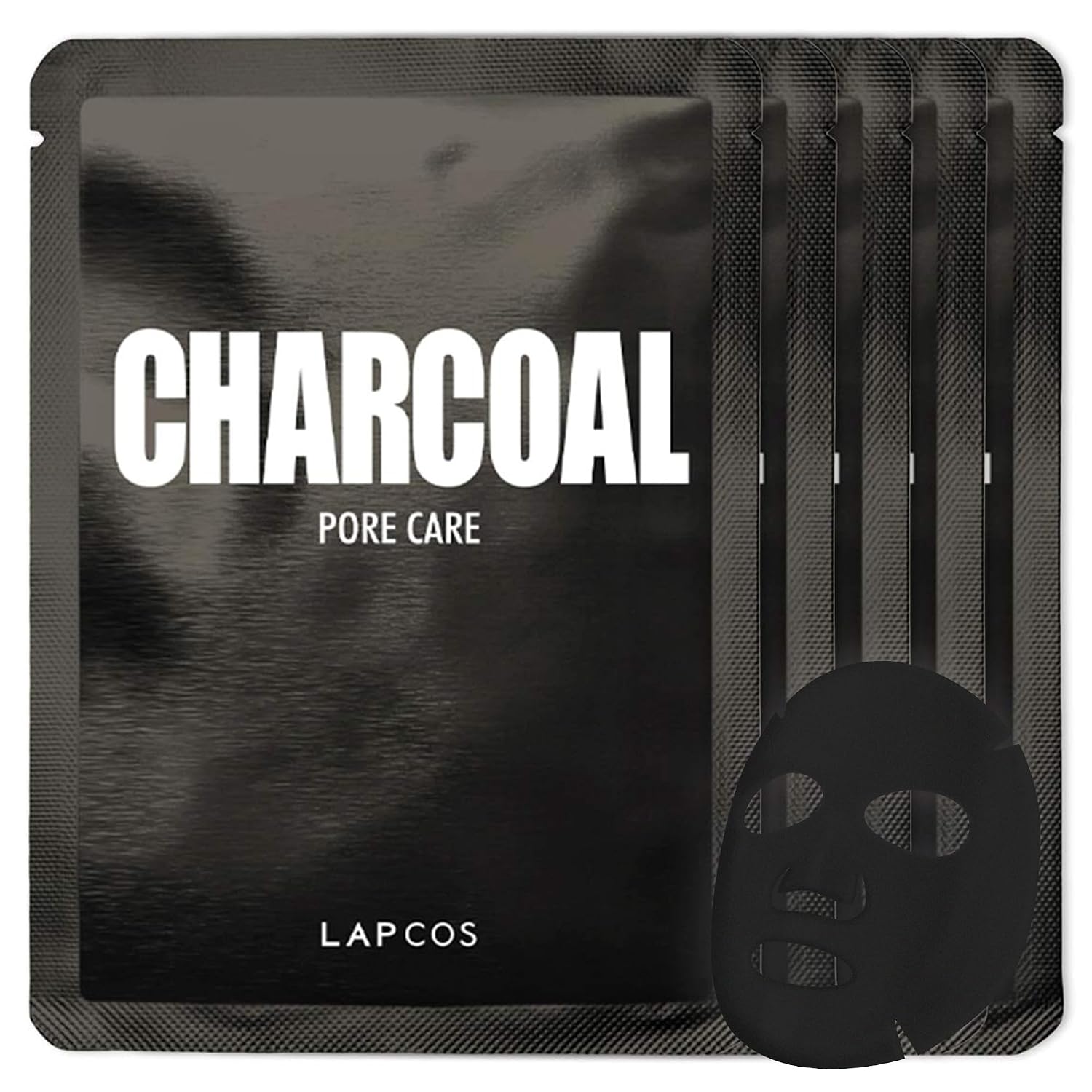 LAPCOS K Beauty Charcoal Sheet - Pore Refining Face Mask (Pack of 5)