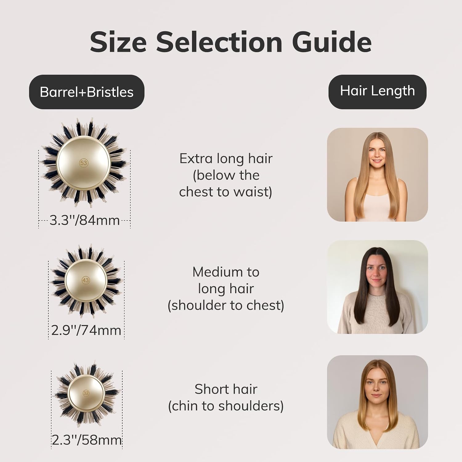 Round Brush for Blow Drying, Nano Thermal Ceramic & Ionic Tech Hair Brush with Boar Bristles, Professional Round Barrel Brush for Styling, Curling & Straightening by Sndyi (2.9 Inch, Barrel 1.7 Inch) - Image 5