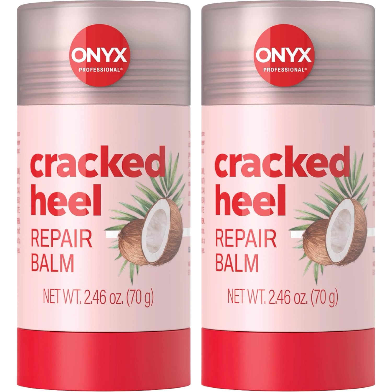 Onyx Professional Cracked Heel Treatment, Repairs Dry Heels, Coconut, 2 pk