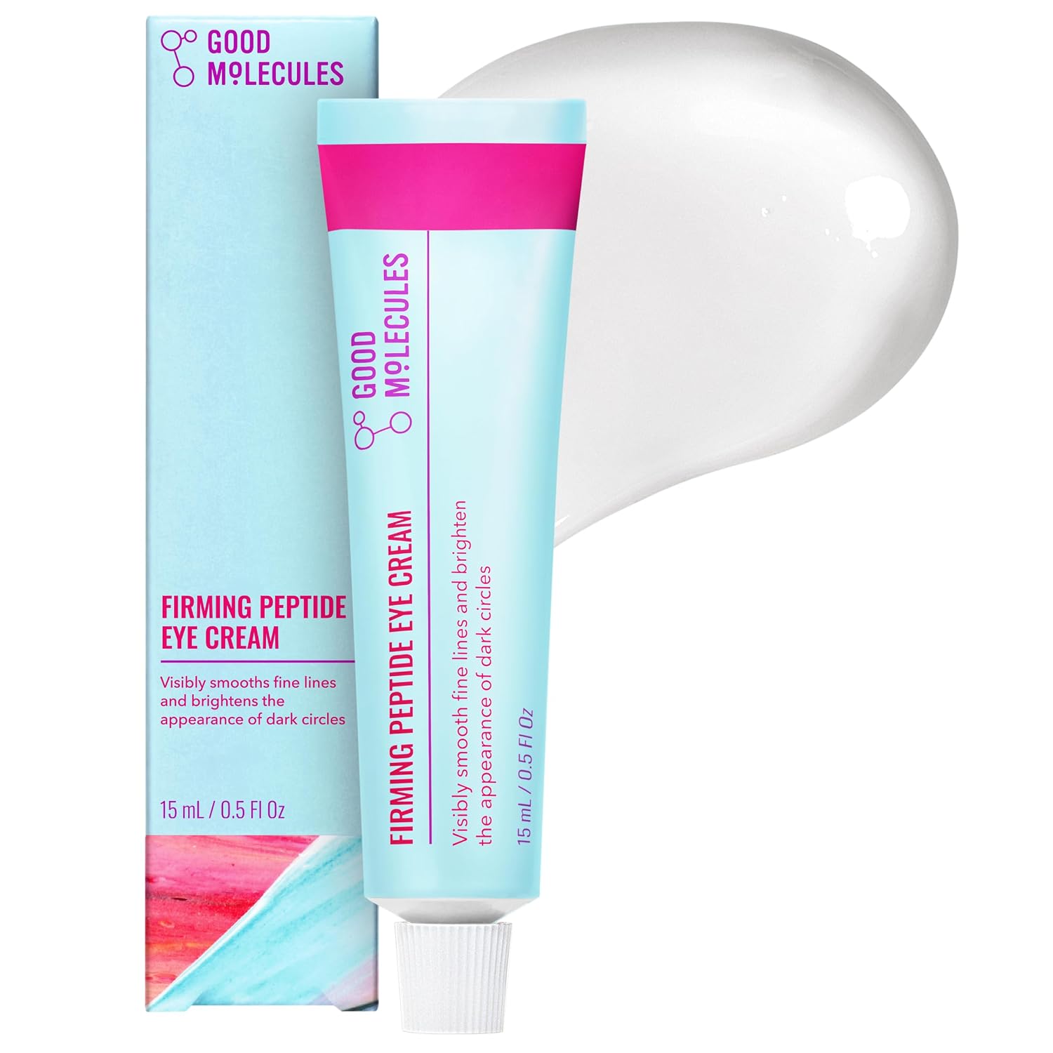 Good Molecules Firming Peptide Eye Cream, Bakuchiol Under Eye Cream, 15 ml