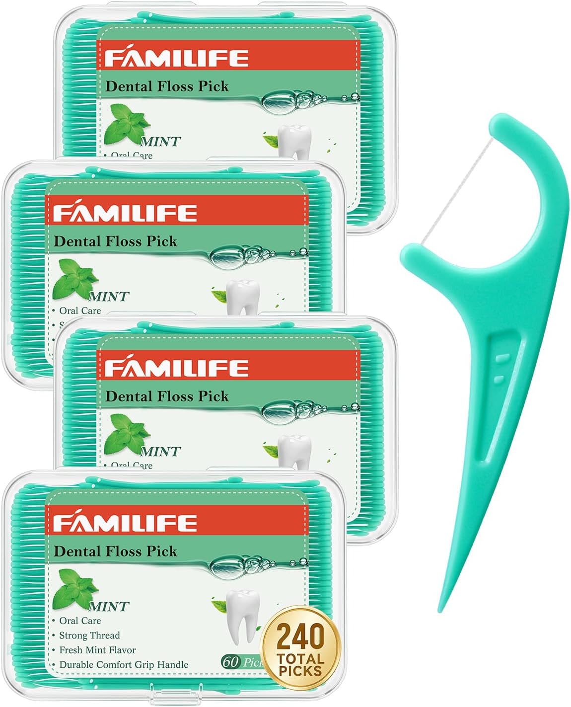 FAMILIFE Floss Picks, 240 Count Min...
