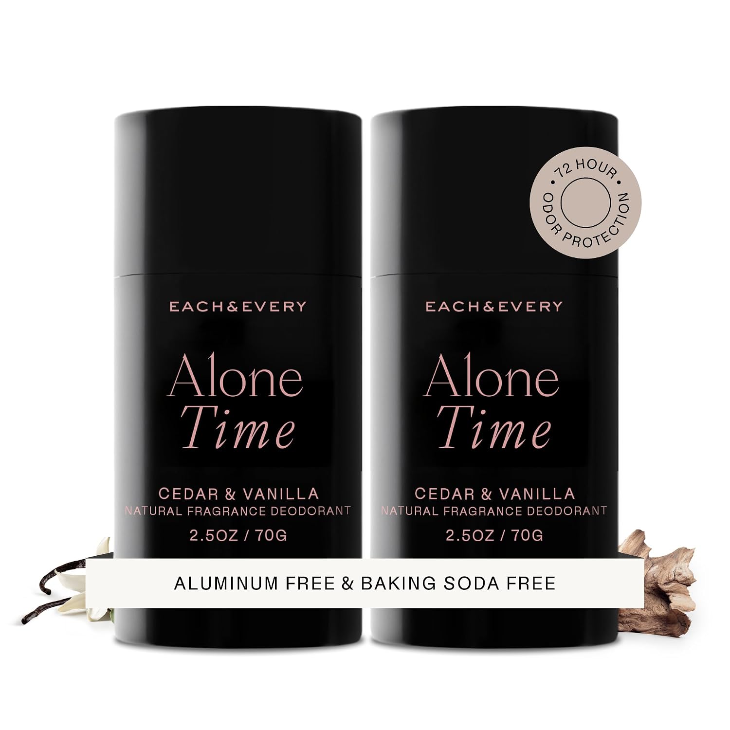 Each & Every Natural Deodorant, EWG Verified & Vegan, 2 Pack (2.5oz)