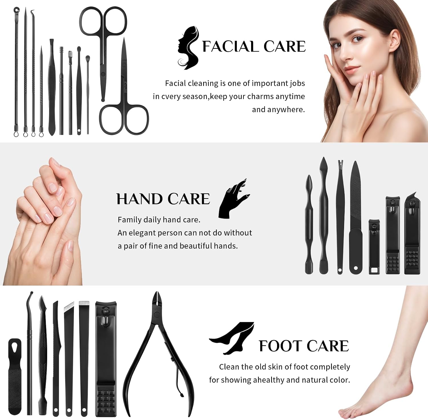 MINKINH Nail Clippers Set Manicure Pedicure Kit, 26-Piece Stainless Steel - Image 3