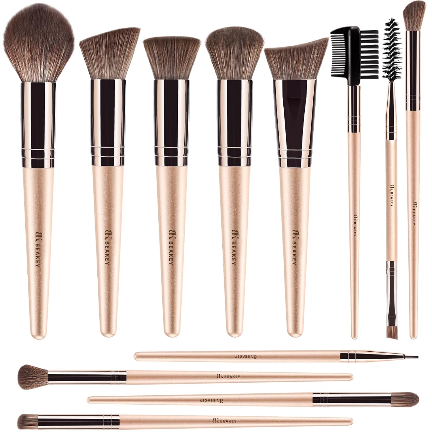 BEAKEY Makeup Brushes, 12-Piece Veg...