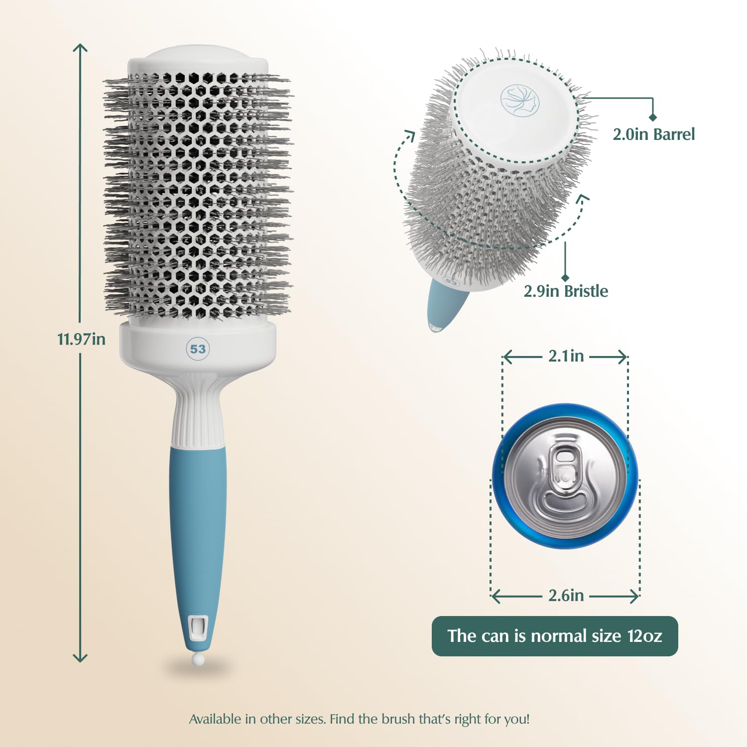 Professional Round Brush for Blow Drying - Large Ceramic Ion Thermal Barrel Brush for Sleek, Precise Heat Styling and Maximum Volume - Lightweight Hair Brush for Smooth, Manageable Hair (2 Inch) (Not Electrical) - Image 2