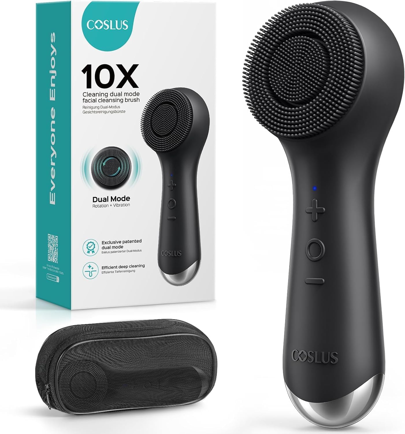 COSLUS FBS03 Face Scrubber Facial Cleansing Brush, Patented Design, Black