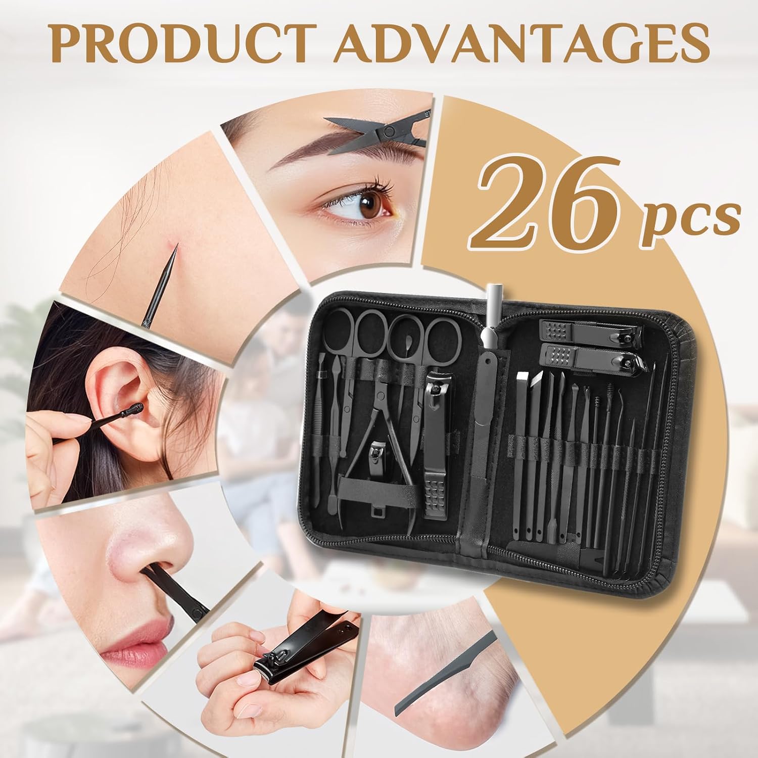 MINKINH Nail Clippers Set Manicure Pedicure Kit, 26-Piece Stainless Steel - Image 7