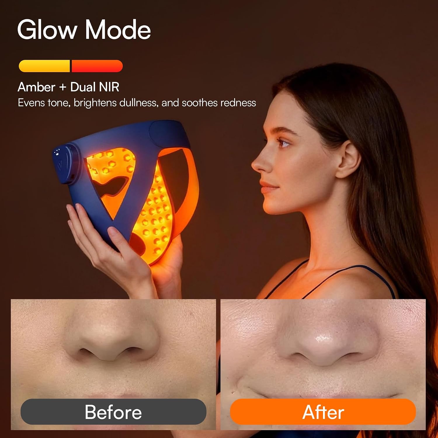 INIA GLOW 4D Wireless Red Light Therapy Mask for Face, Dual NIR, 320 LEDs - Image 6