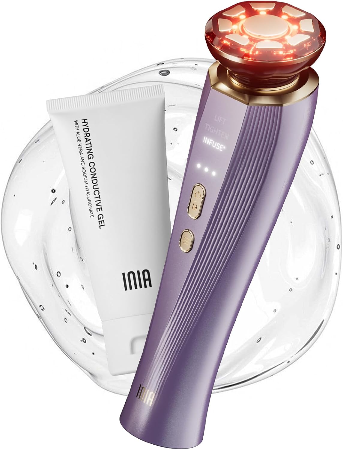 INIA Flare 3-in-1 Red Light Microcurrent Facial Beauty Device