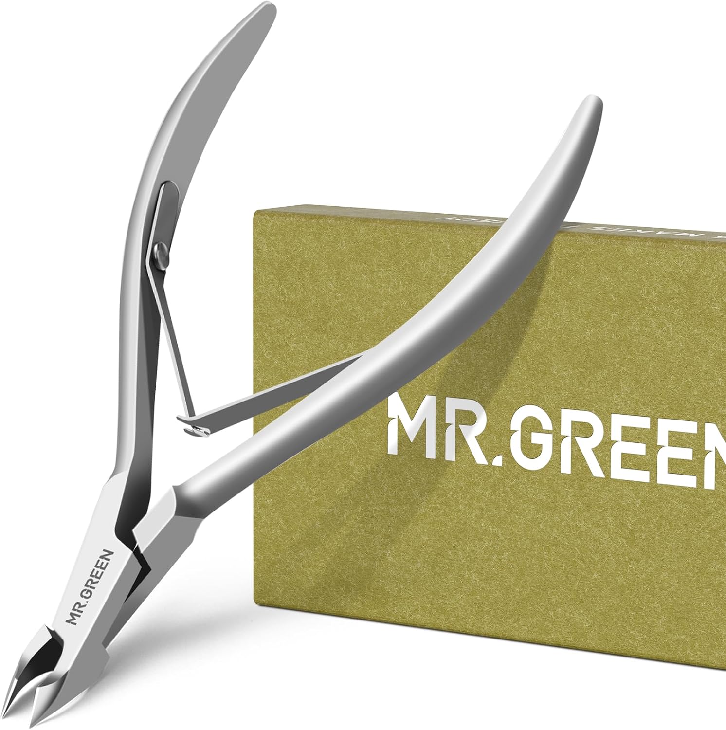 MR.GREEN Cuticle Nippers Nail Manicure Scissors Cuticle Clippers Trimmer Dead Skin Remover Stainless Steel Cutters Beauty Tool With Pusher (Mr-1028)