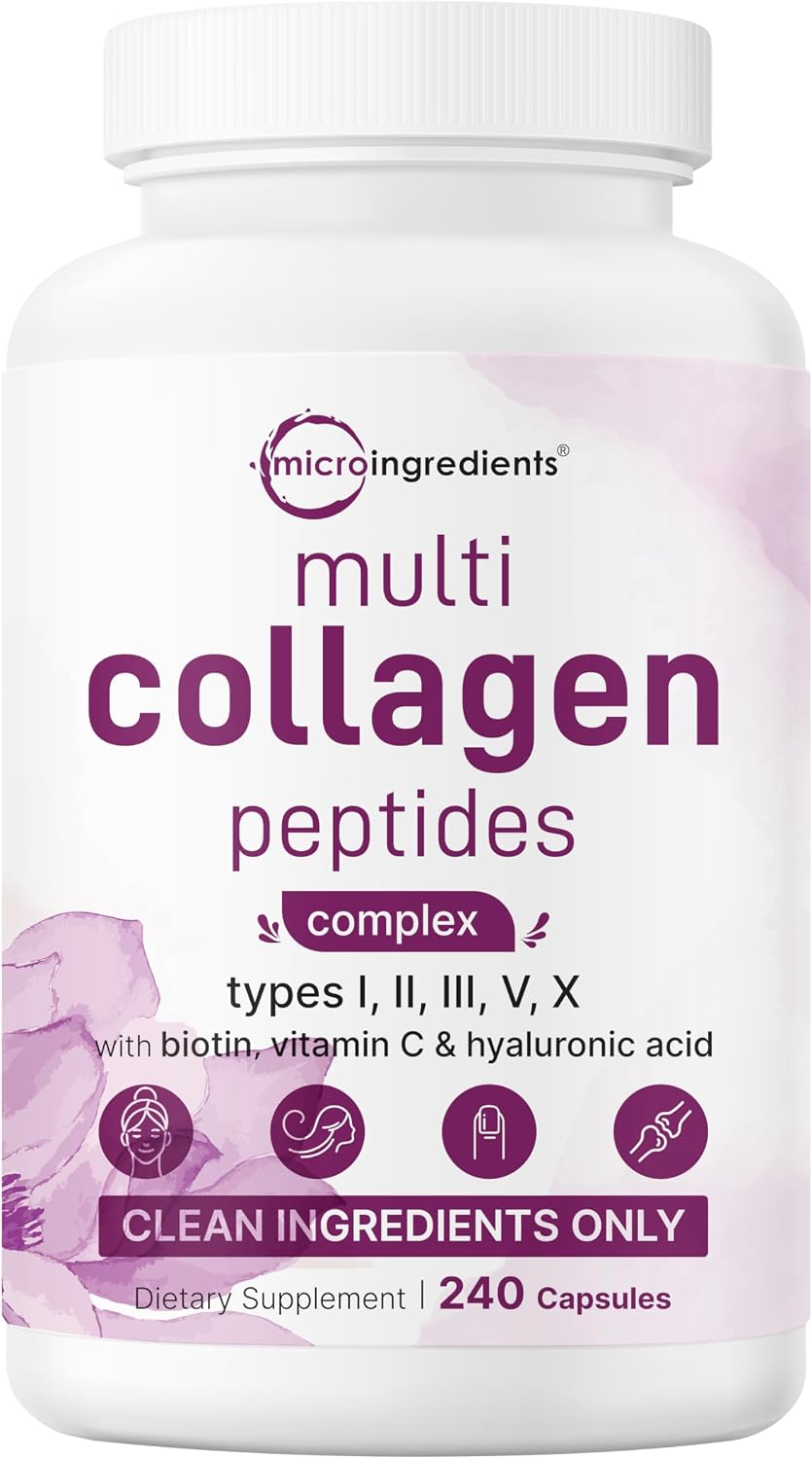 Micro Ingredients Multi Collagen Peptides Pills, 240 Capsules