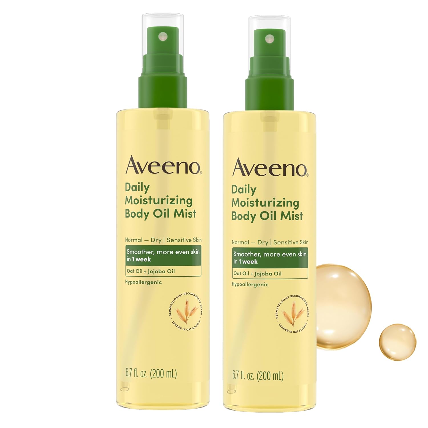 Aveeno Daily Moisturizing Body Oil Mist, Twin Pack, 2 x 6.7 fl. oz