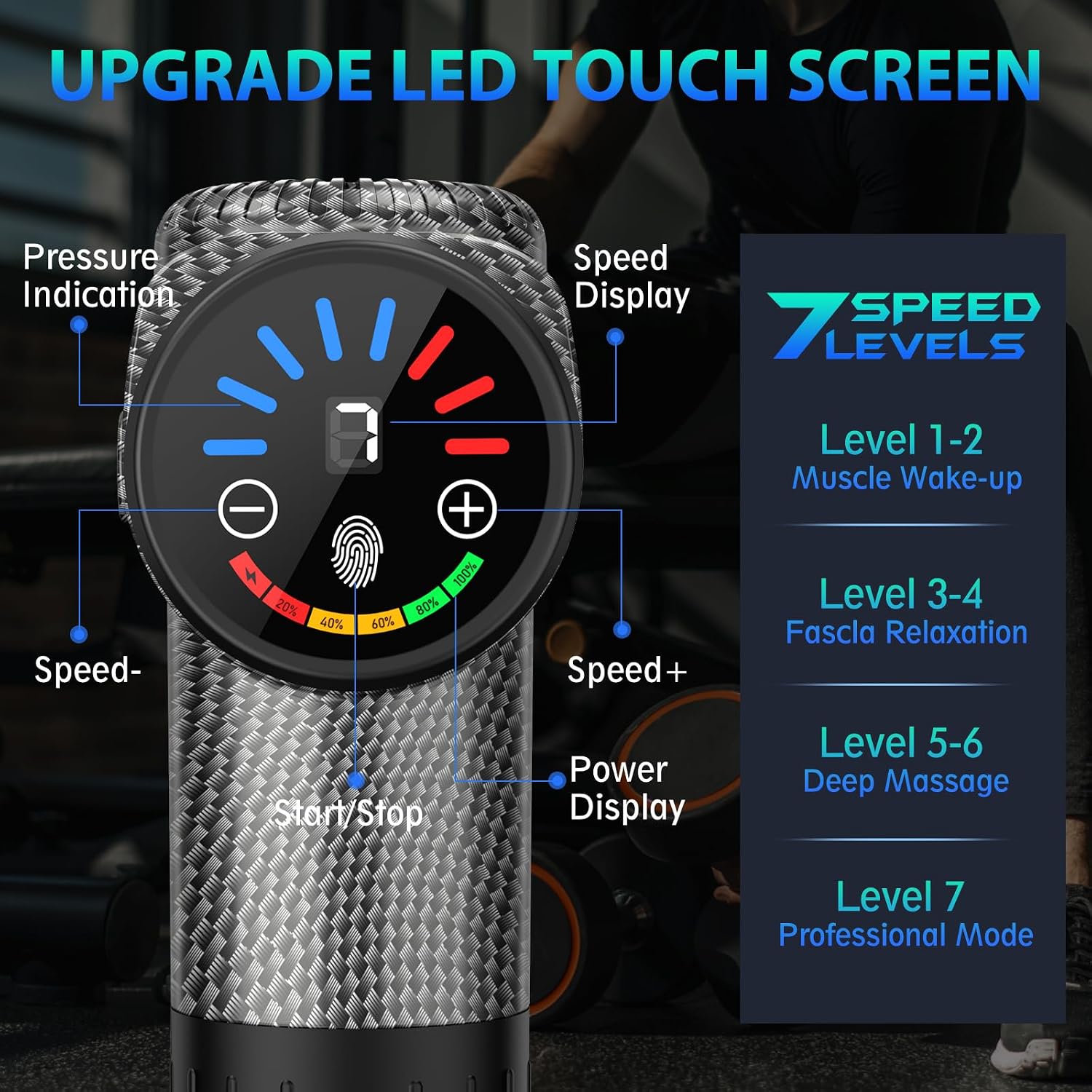 TOLOCO Massage Gun, Deep Tissue Back Massage for Athletes for Pain Relief, Percussion Massager with 10 Massages Heads & Silent Brushless Motor, Fathers Day Dad Gifts, Carbon - Image 2
