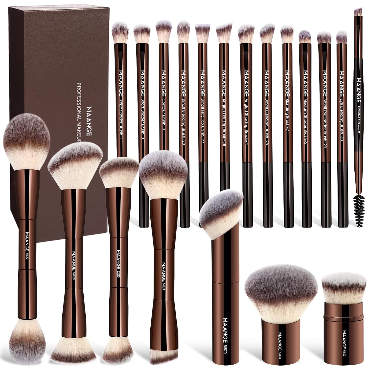 MAANGE 20 Pcs Makeup Brushes with G...