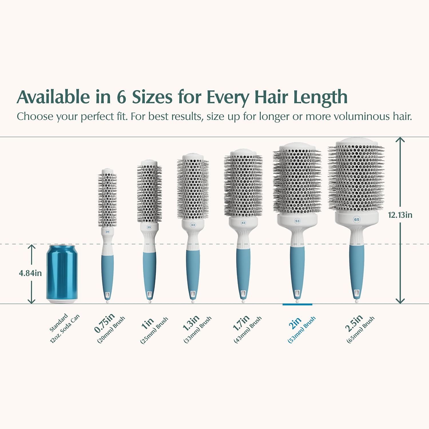 Professional Round Brush for Blow Drying - Large Ceramic Ion Thermal Barrel Brush for Sleek, Precise Heat Styling and Maximum Volume - Lightweight Hair Brush for Smooth, Manageable Hair (2 Inch) (Not Electrical) - Image 3