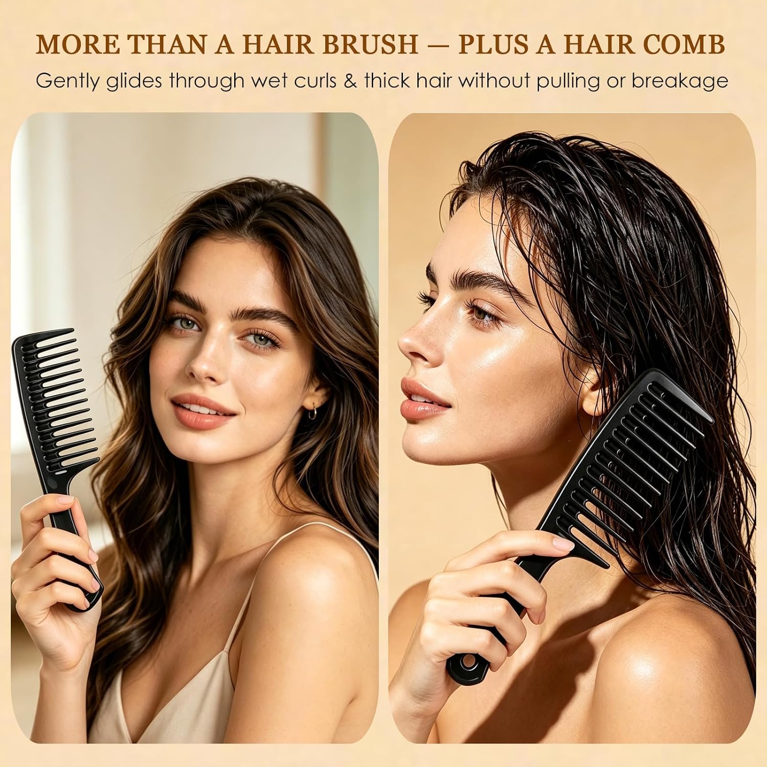 Bsisme Boar Bristle Hair Brush, Professional Detangling Brush for Women Men Kids, Anti-Static Paddle Hairbrush, Suitable for Thick Curly Straight Wet Dry Hair, Reduce Frizz Add Shine - Image 6