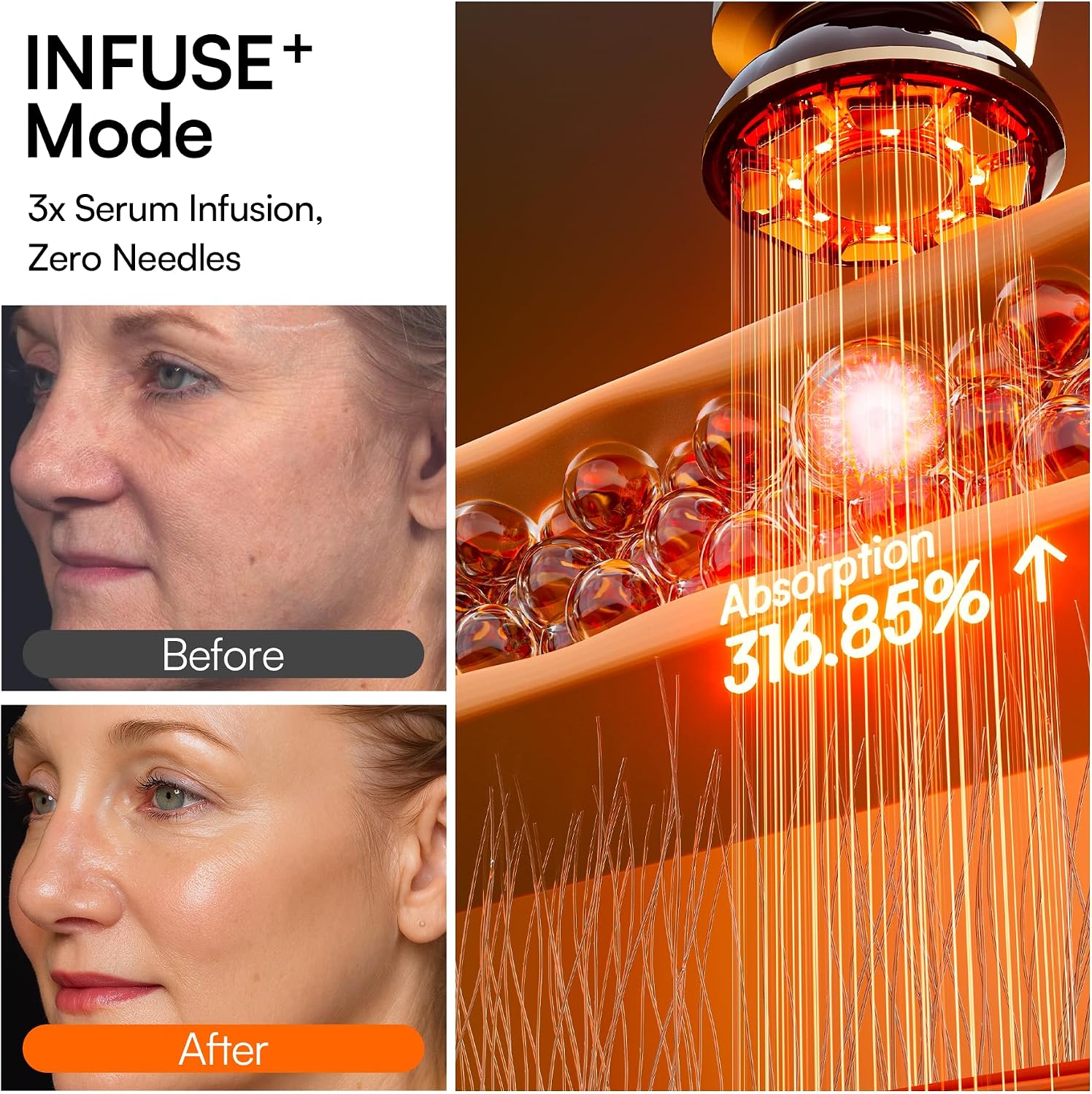 INIA FLARE 3-in-1 Microcurrent Facial Device Red Light Therapy for Face - Image 5