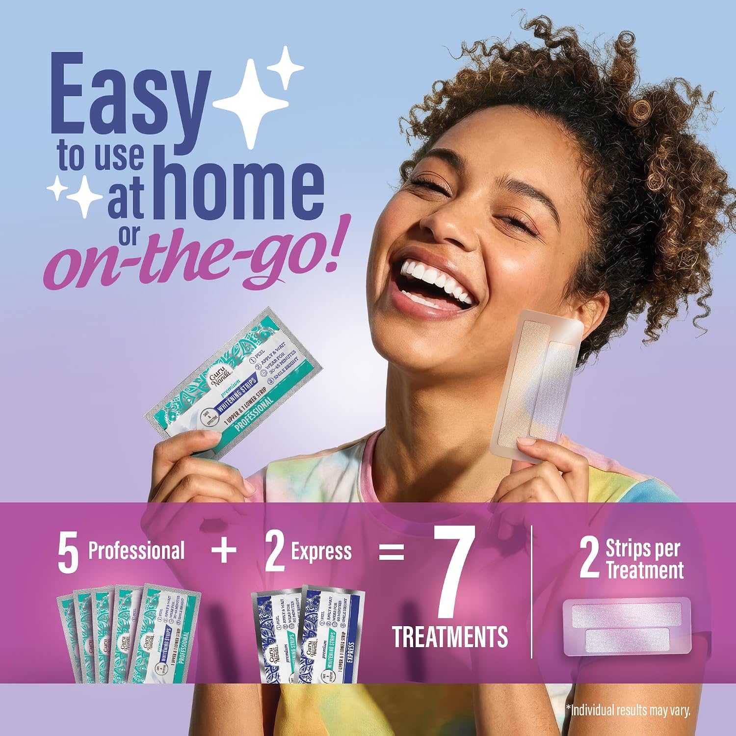 GuruNanda Teeth Whitening Strips - 4X Whiter Teeth, 7-Day Whitening Kit - Image 3