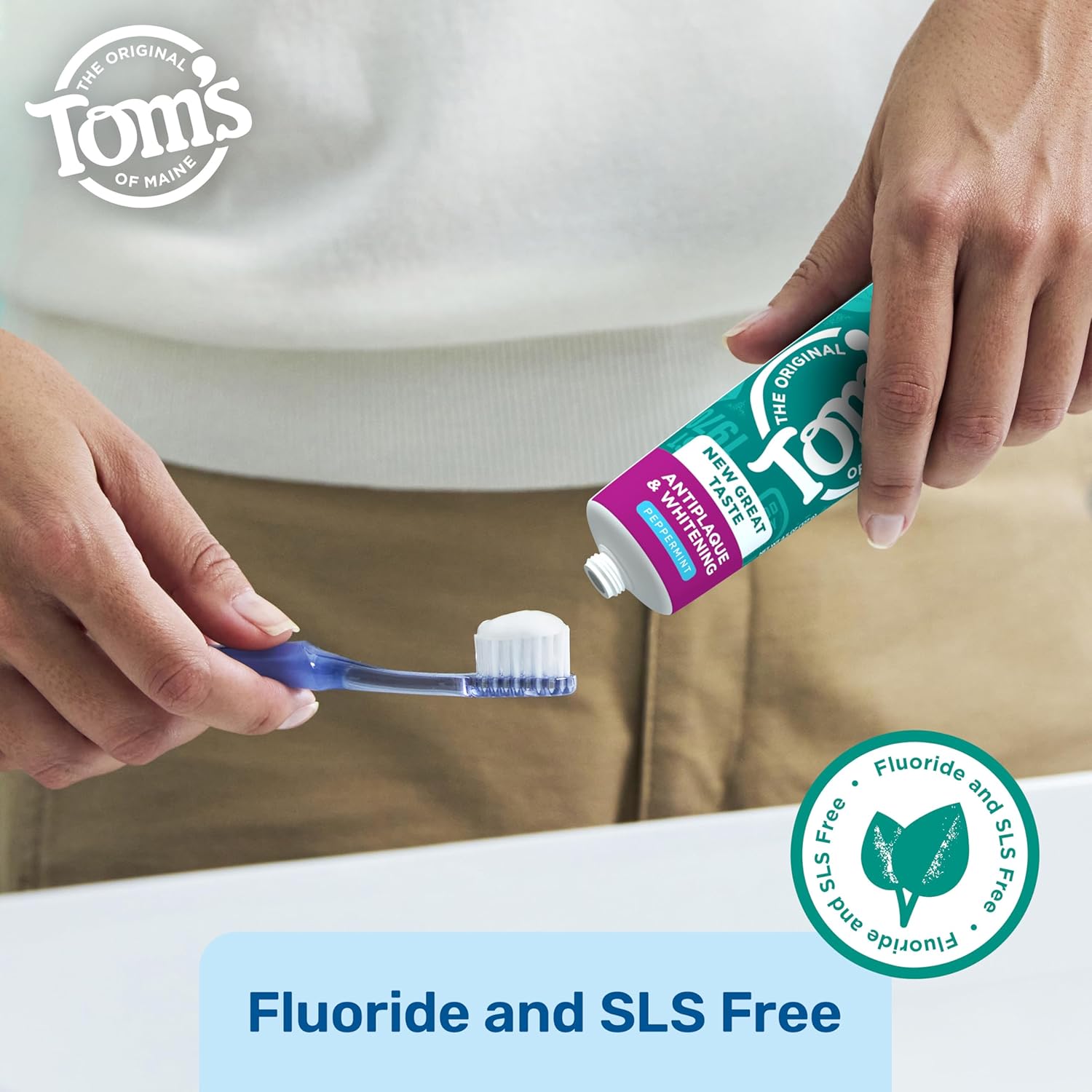 Tom's of Maine Antiplaque and Whitening Toothpaste, Peppermint, 2Pk, 5.5 oz - Image 5