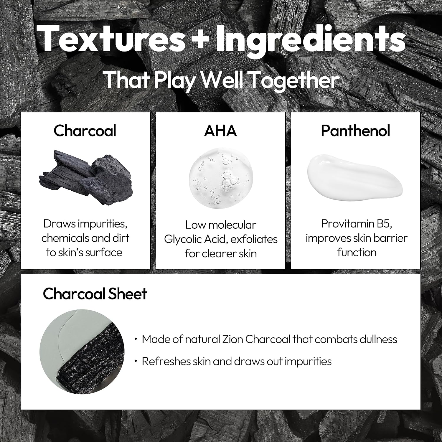 LAPCOS K Beauty Charcoal Sheet - Pore Refining Face Mask (Pack of 5) - Image 3