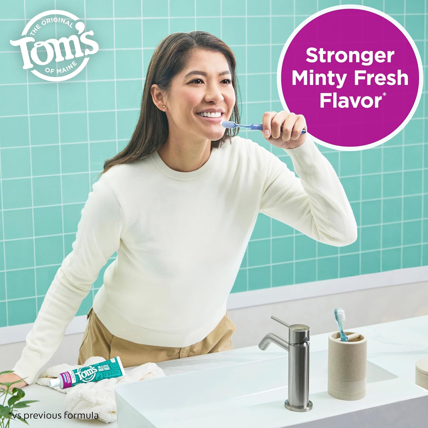 Tom's of Maine Antiplaque and Whitening Toothpaste, Peppermint, 2Pk, 5.5 oz - Image 3