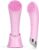 PRITECH Facial Cleansing Brush, Rechargeable Silicone Face Scrubber with Heat Massage End, Vibrating Exfoliator Scrubber for Deep Cleaning, Waterproof Face Brush for Women and Men (Pink)