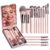 BS-MALL Makeup Brushes Foundation Powder Concealers Eye Shadows Makeup Set with LED light Mirror 14 Pcs Mini Makeup Brushes (APINK)